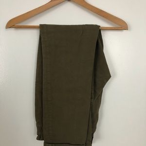 Olive green low rise denim